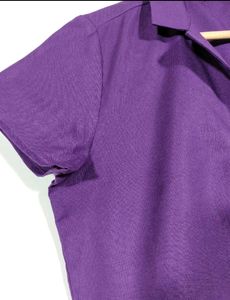 Dark Purple Coller Neck Crop Top 💜
