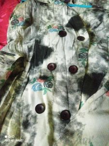 Tie-dye Floral Button-Up Top
