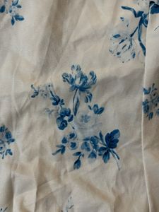 Savana (S) White and Blue Mini Floral Dress