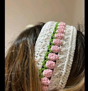 Handmade Tulip Crochet  Hairband