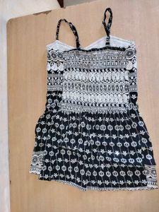 Elegant Black &amp; White Embroidered Dress