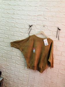 Fusion Max Brown Knit Top Sarg type bloon to