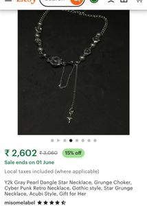 Y2K Star Necklace , Grunge Choker