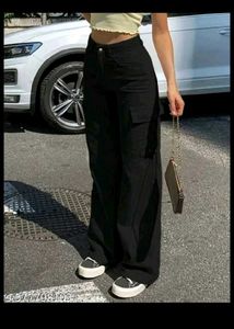 New With Tag Dark Black Wide Leg Jeans