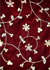 Maroon Velvet Embroidered Shawl
