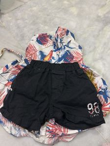 Girls Floral Dress &amp; Shorts Set