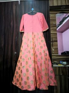 Coral ethnic gown