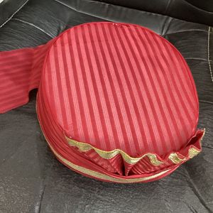 Red &amp; Gold Wedding/ Fancy dress Turban 9pcs