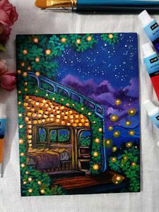 Aesthetic Lamp Landscape Painting