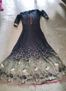 Black & Gooden Geometric Print Gown