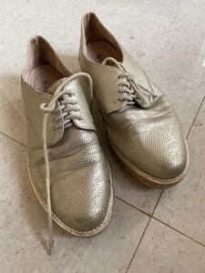Mast and Harbour Gold-Toned Textured Casual Shoes