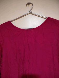 Dark Magenta/ Rose Coloured Short Kurti.
