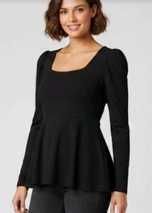 Elegant Black Peplum Top
