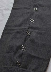 Women Grey Knitted Pencil Winter Skirt