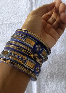 Blue &amp; Gold Bangles Set