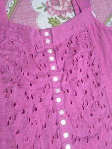 Pink Eyelet Tank Top