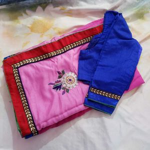 Two shades saree with blouse