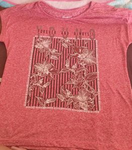DJ&C My Graphic Tee, Size:-L, Color:- Red