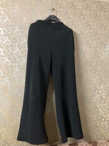 Black High Waisted Flare Trousers