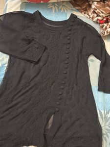 Black Chikankari Short Kurti
