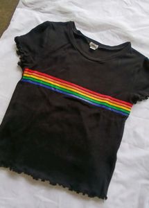 Black Rainbow Printed Tshirt 🌈