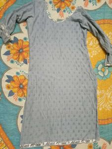 Gray Suit With Afghani Salwar