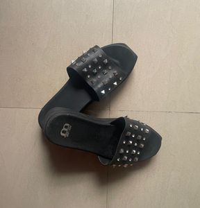 Designer black Slip On Wedges