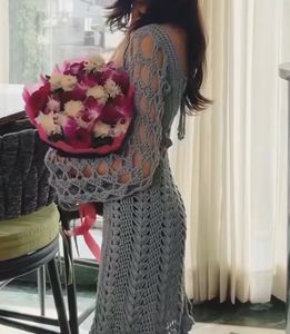 Crochet Openwork Knit Dress