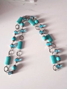 Turquoise Beaded oxidised Necklace