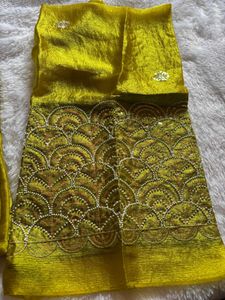 Embellished Bitz almond saree