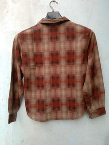 New With Tag Brown Boxy Korean Shirt