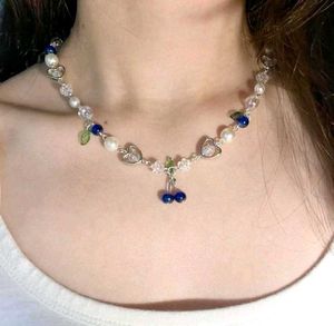 Cute Cherry Beaded Necklace