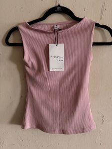 Pink Ribbed Tank Top