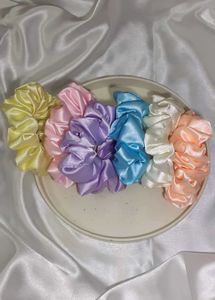 Colorful Scrunchie Set (Combo Of 6)