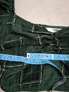 Green Plaid Crop Top