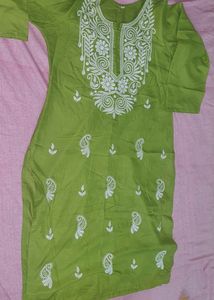 Green Embroidered Kurti