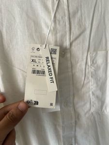 Zara White Relaxed Fit Shirt