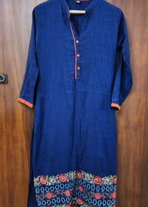 Blue Embroidered Kurti Tunic