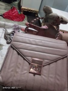 Blush Pink Quilted Crossbody Bag