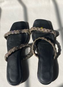 Truffle collection Sparkly Black Flats