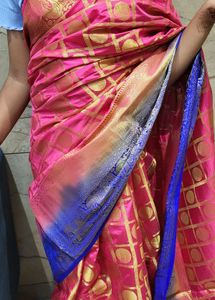 Beautiful Silk Checked Pattern Saree ..