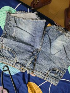 Distressed Denim Shorts