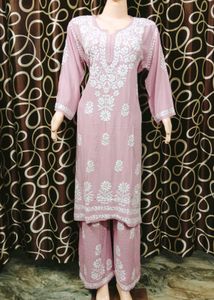 Pure Chikankari Lakhnowi Rayon Plazzo Set