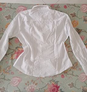 White Fitted Cotton Top