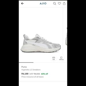 Puma White-Grey Sneakers