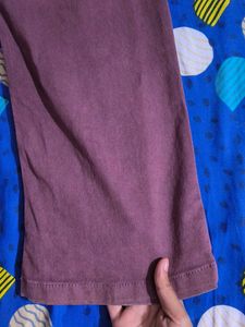 Brownish Maroon Wide Leg Jeans