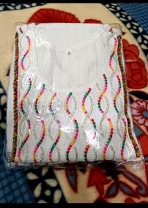 White Fancy Kurta Sets XL