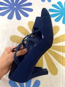 Chic Navy Blue IMPO Sandals with Elastic Strap