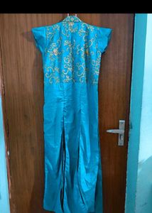 Slited Gown With Skirt