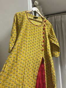 Yellow Printed Kurta